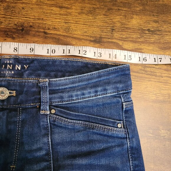 WHBM Jeans Size 4 The Skinny Ankle Cargo Zip Mid Rise Dark Wash Stretch Denim - Picture 5 of 10